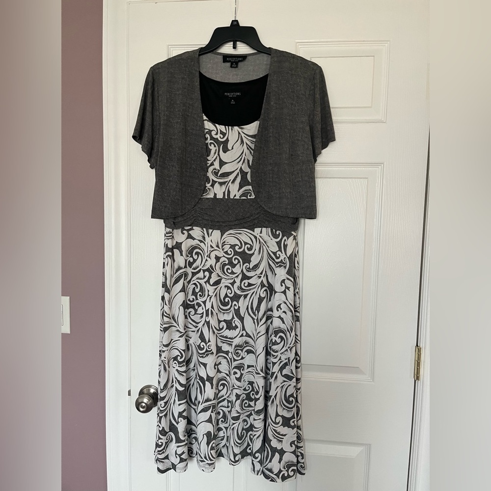 Dress with coverup.